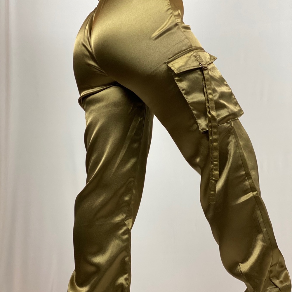 Satin silky Olive Joggers